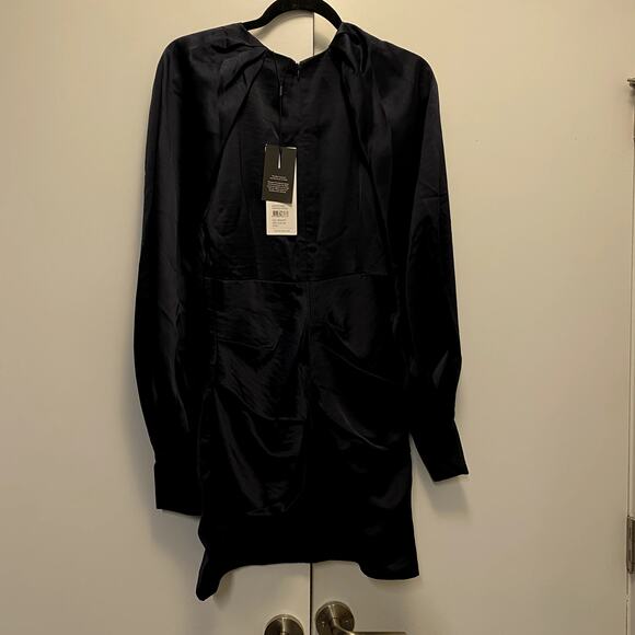 ACLER Paringa Sateen Puff Balloon Sleeve Mini Dress Split Bodice - Picture 7 of 7